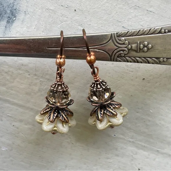 ARTISAN Earrings “Champagne Brunch” - Dangles - Picture 6 of 11